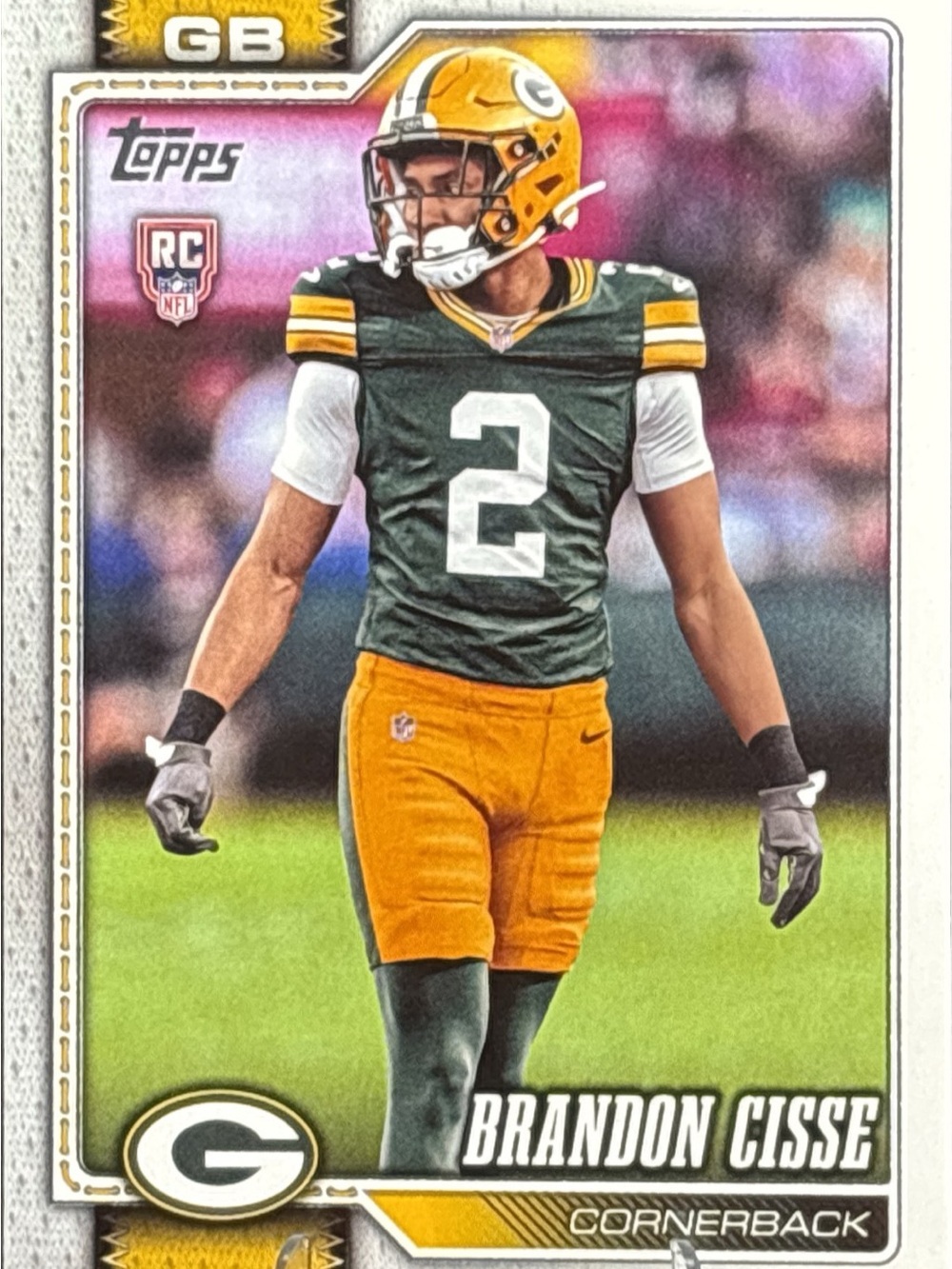 Topps Brandon Cisse Rookie Cornerback Football Trading Card